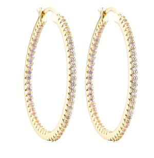 Adornia 14k Gold Plated Cz Infinity Hoop Earrings